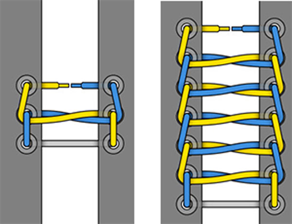 Cách thắt không lộ dây phù hợp với những đôi giày có dây dài, cổ cao