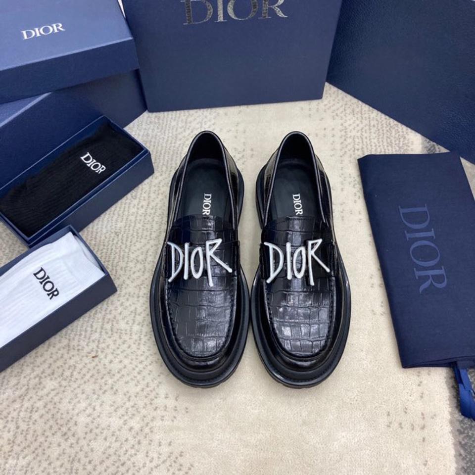 Giày Lười Dior Loafer vân cá sấu