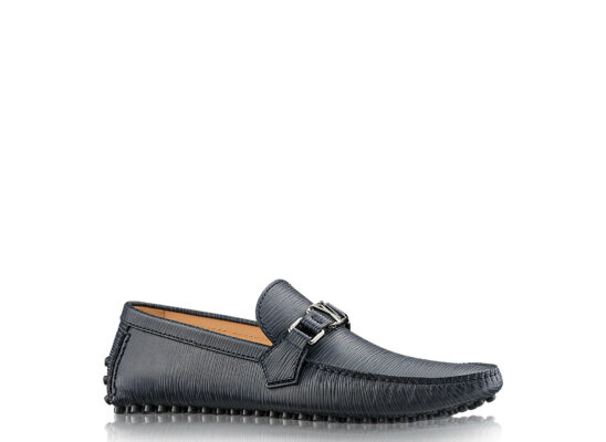 Giày lười Louis Vuitton Hockenheim Moccasin da epi màu đen