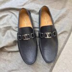 Giày lười Louis Vuitton Hockenheim Moccasin da epi màu đen