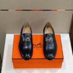 Giày lười Hermes Bemol loafer đế cao màu đen