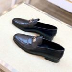 Giày lười Hermes Blaise Loafer da trơn màu đen