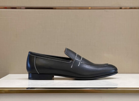 Giày lười Hermes Monterey Loafer đế cao chỉ trắng