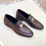 Giày lười Hermes Paris Loafer da taiga màu nâu