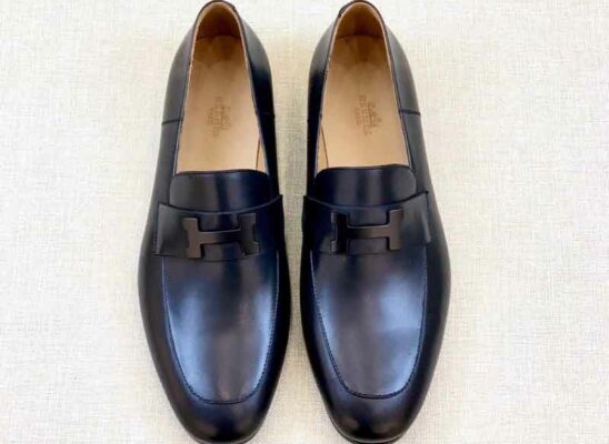 Giày lười Hermes Paris Loafer siêu cấp khóa màu đen