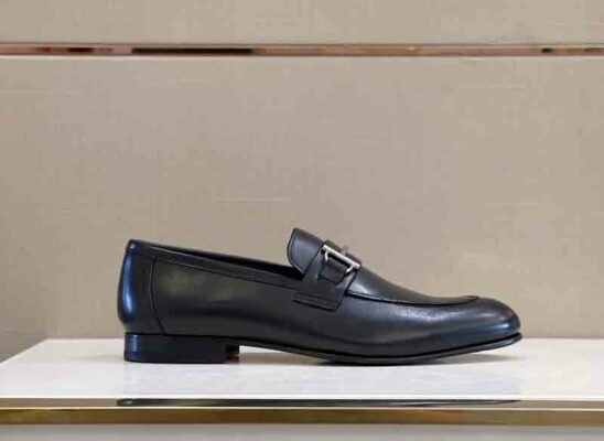 Giày lười Hermes Saga loafer đế cao màu đen