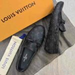 Giày lười Louis Vuitton Arizona Moccasin in Gray Monogram màu đen