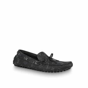 Giày lười Louis Vuitton Arizona Moccasin in Gray Monogram màu đen