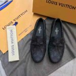 Giày lười Louis Vuitton Arizona Moccasin in Gray Monogram màu đen