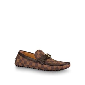 Giày lười Louis Vuitton Hockenheim Moccasin Caro màu nâu siêu cấp