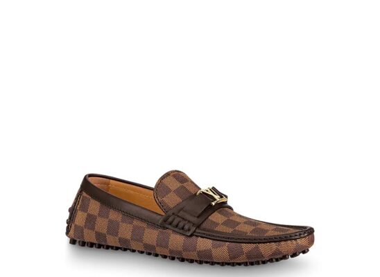 Giày lười Louis Vuitton Hockenheim Moccasin Caro màu nâu siêu cấp