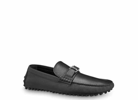 Giày lười Louis Vuitton Hockenheim Moccasin khóa nhỏ màu trắng