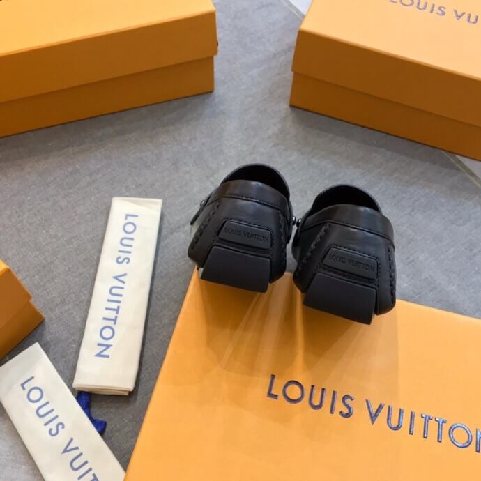 Giày lười Louis Vuitton Monte Carlo da trơn màu đen