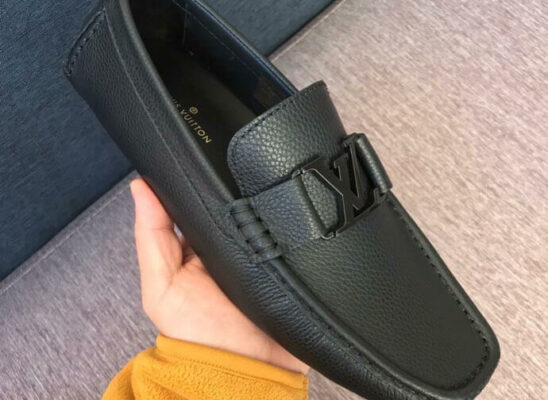 Giày lười Louis Vuitton Monte Carlo Moccasin khóa màu đen