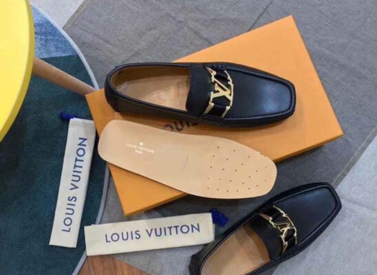 Giày lười Louis Vuitton Monte Carlo Moccasin khóa màu vàng