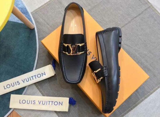 Giày lười Louis Vuitton Monte Carlo Moccasin khóa màu vàng