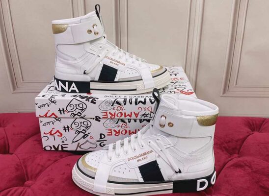 Giày cổ cao Dolce Gabbana Calfskin Custom 2.Zero High-Top Sneakers