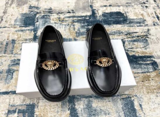 Giày lười Versace Medusa Loafers Like Auth màu đen