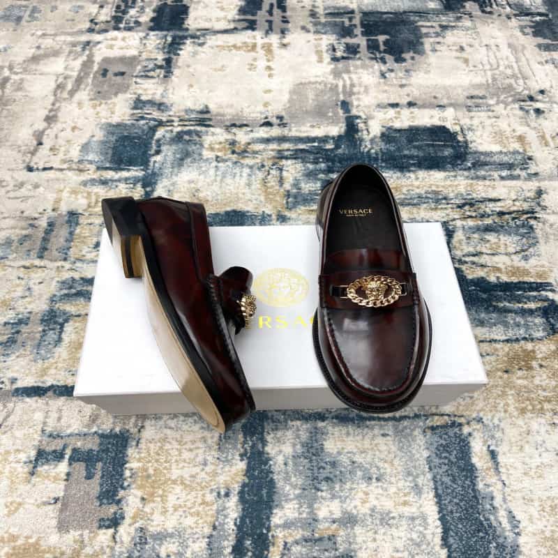 Giày lười Versace Medusa Loafers Like Auth màu nâu