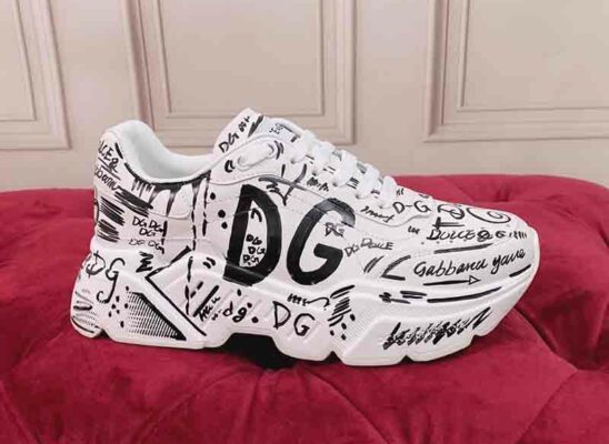 Giày thể thao Dolce Gabbana Hand Painted Graffiti Calfskin Nappa Daymaster