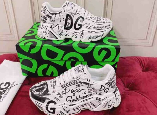 Giày thể thao Dolce Gabbana Hand Painted Graffiti Calfskin Nappa Daymaster