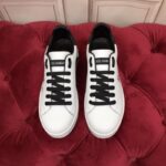 Giày thể thao Dolce Gabbana Metallic Calfskin Nappa Portofino Sneakers màu trắng