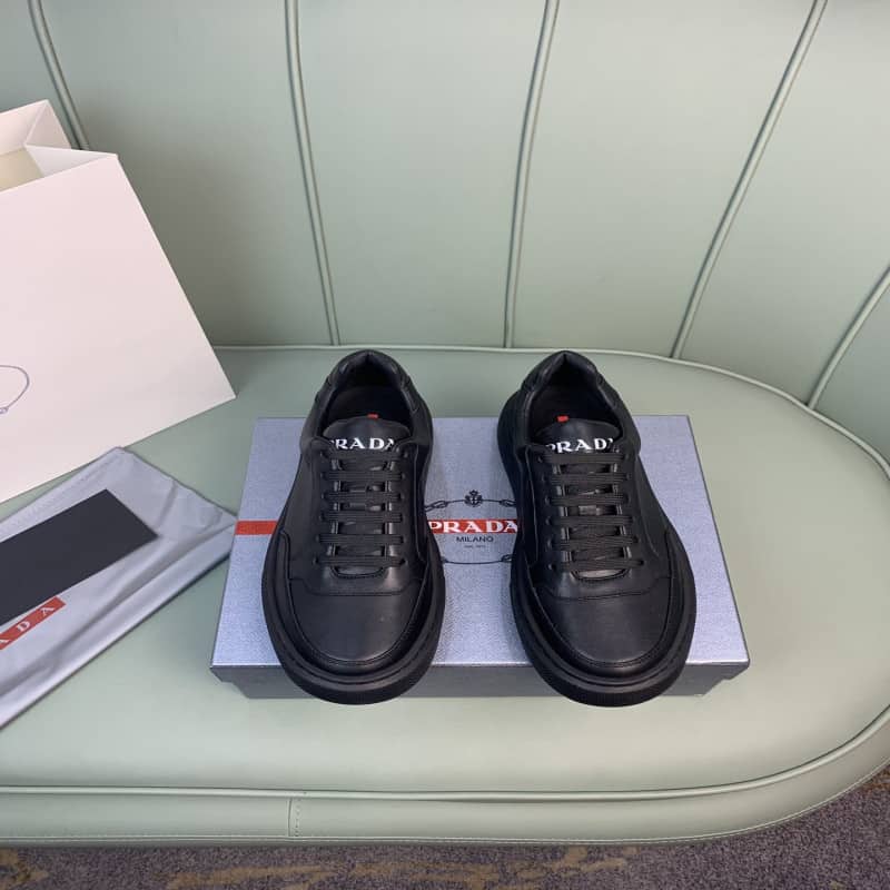 Giày thể thao Prada Macro Leather and Nylon Sneaker màu đen