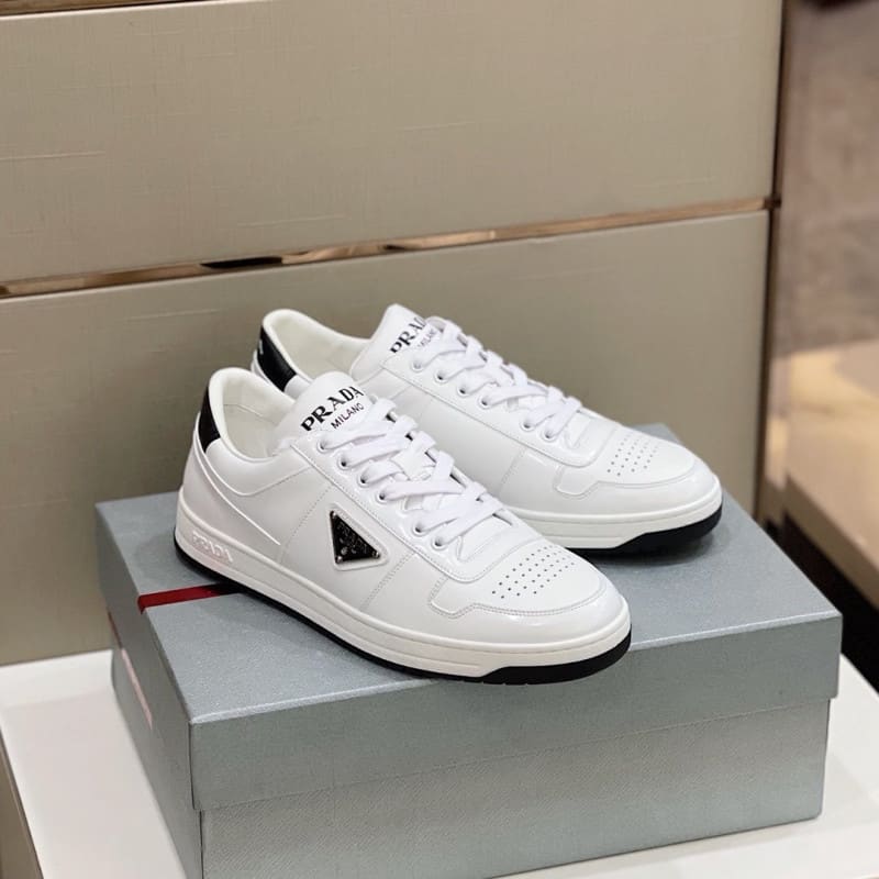 Giày thể thao Prada Leather Sneakers màu trắng