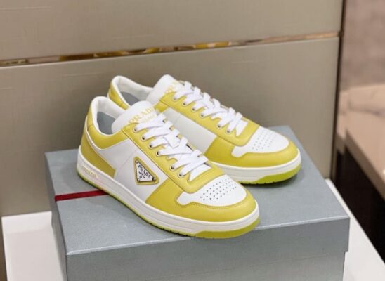 Giày thể thao Prada Leather Sneakers màu vàng