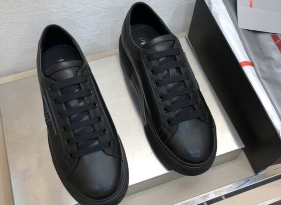 Giày thể thao Prada Soft Calf Leather Sneakers màu đen