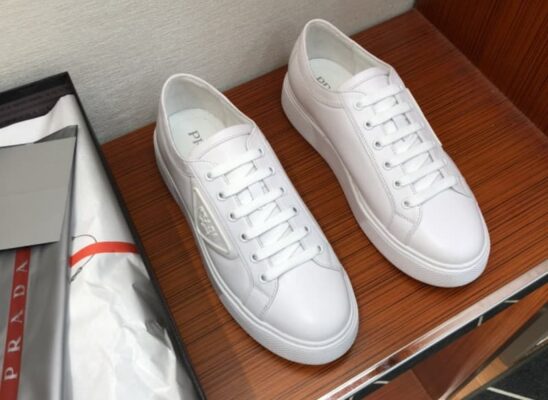 Giày thể thao Prada Soft Calf Leather Sneakers màu trắng