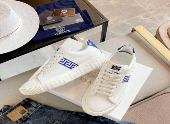 Giày thể thao Versace Greca Sneakers Logo màu xanh