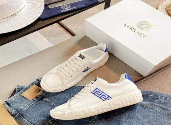 Giày thể thao Versace Greca Sneakers Logo màu xanh