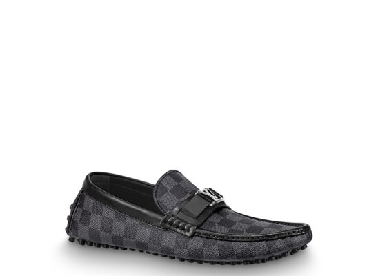 Giày lười Louis Vuitton like au Hockenheim Moccasin caro đen