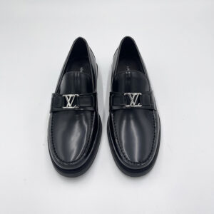 Giày lười Louis Vuitton like au Loafer Major da bóng đế cao su màu đen