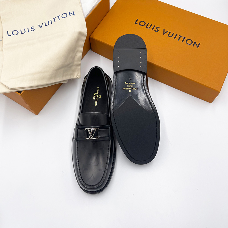 Giày lười Louis Vuitton like au Major Loafer họa tiết hoa bóng mờ