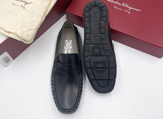 Giày lười Salvatore Ferragamo like au đế đỏ da trơn tag ẩn GSF05